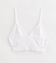 New Look White Seamless Lace Trim Bralette
